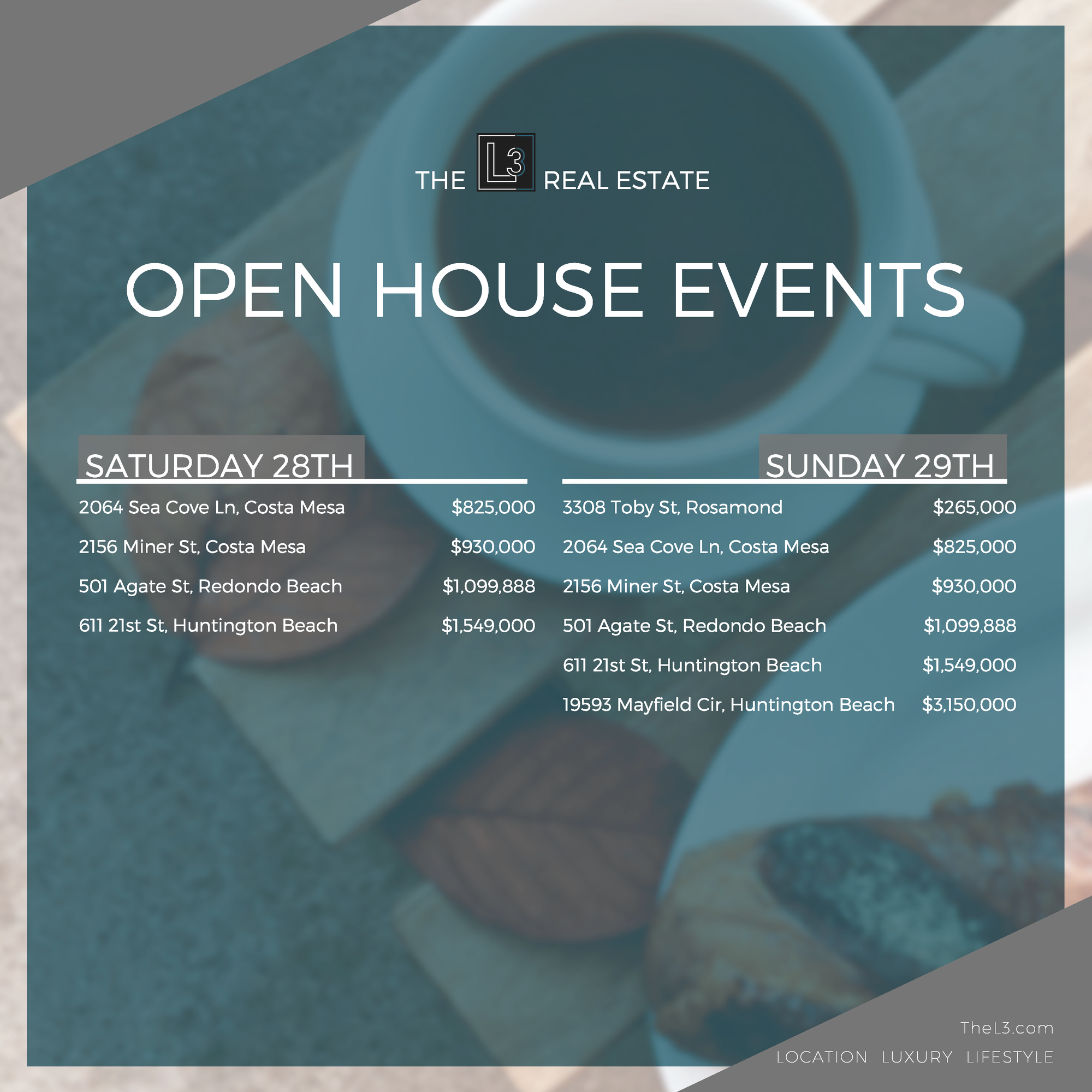 The L3 Real Estate Open Houses